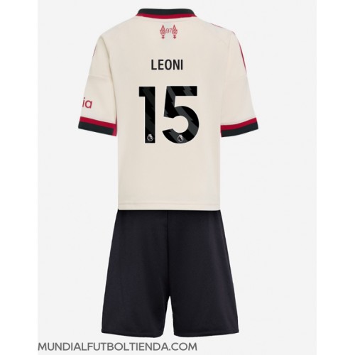 Camiseta Liverpool Giovanni Leoni #15 Segunda Equipación Replica 2025-26 para niños mangas cortas (+ Pantalones cortos)